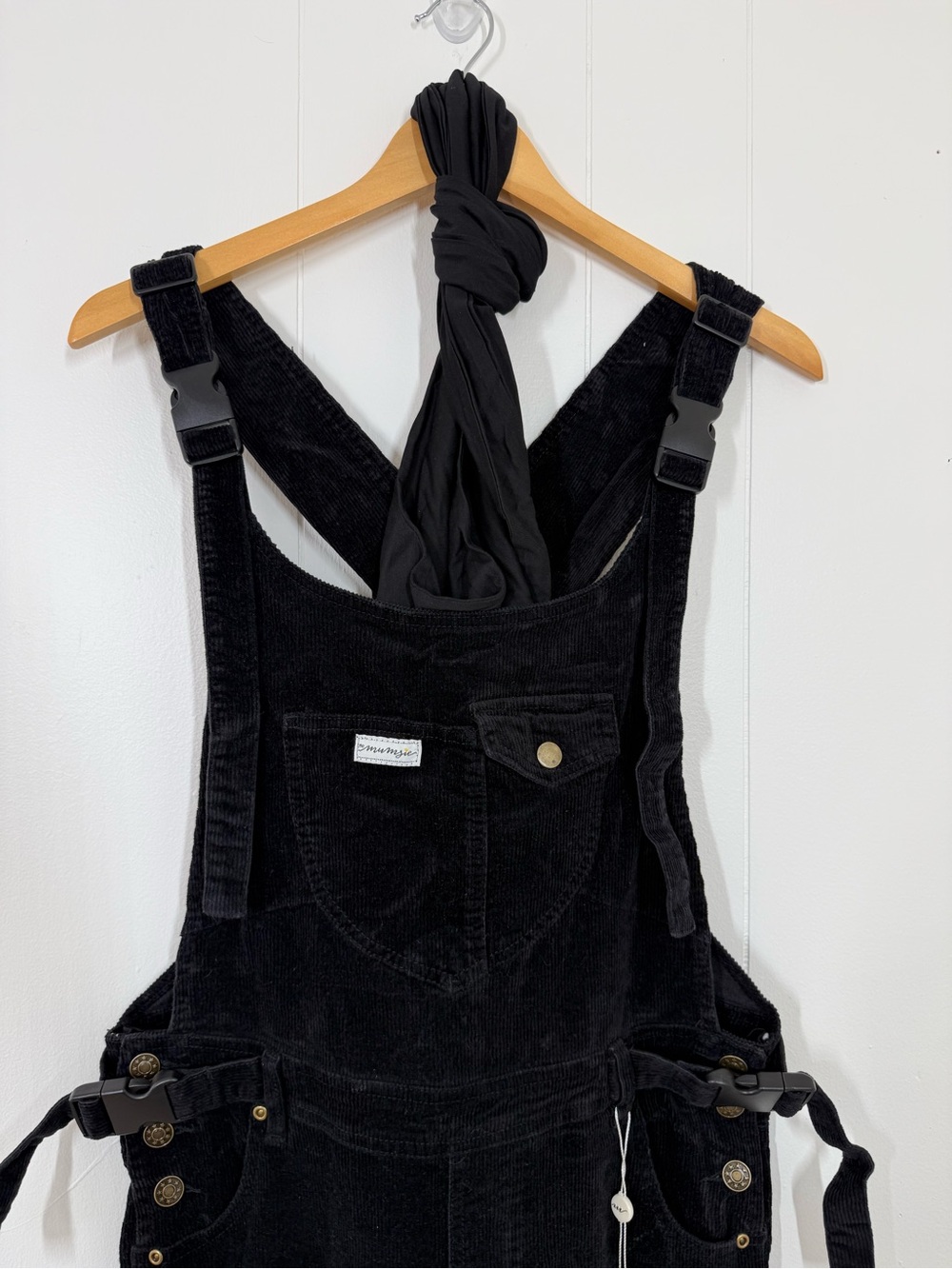 NEW The Mumsie Easy Rider Black Corduroy Overalls - Picture 3 of 9
